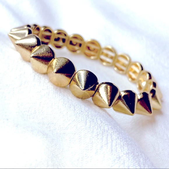 ❣️$25/3❣️ So Rock Gold Plated Elastic Socket Nail Bracelet - Picture 5 of 8
